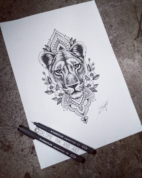 Mandala Arm Tattoo, Lioness Tattoo, Lion Tattoo Design, Inspiration Tattoos, Disney Tattoo, Arrow Tattoo, B Tattoo, Dot Work Tattoo, Girly Tattoos