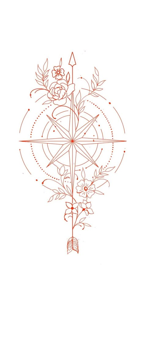 Compas Tattoo Designs Simple, Feminine Compass Tattoos, Pretty Compass Tattoo, Feminine Nordic Tattoo, Delicate Compass Tattoo, Floral Compass Tattoo Feminine, Simple Compass Tattoo For Women, Compas Tattoo Designs, Compass Drawing Simple