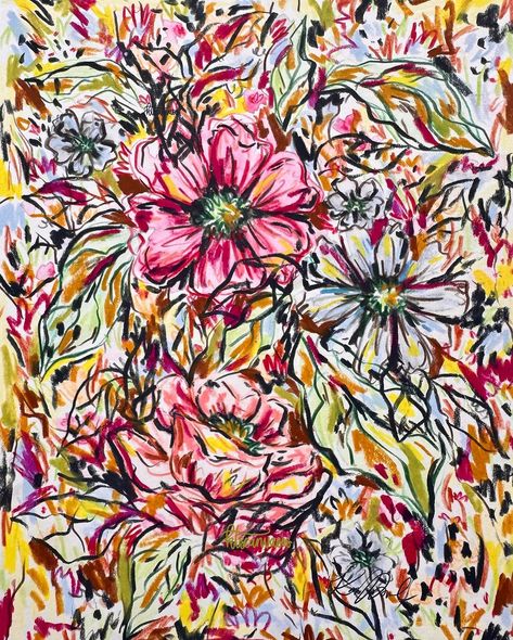 Katie Bryant | KT’s Canvases (@ktscanvases) • Instagram photos and videos Floral Drawing, March 21, Flower Art Painting, Abstract Flowers, Colorful Decor, Floral Watercolor, Floral Art, Flower Art, Cool Art