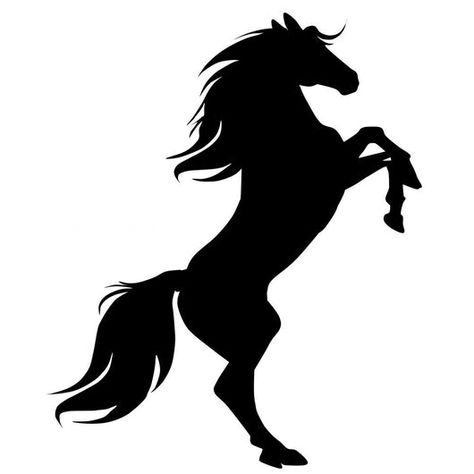 Rearing Horse Black Silhouette Wall Decal - WallMonkeys.com – Wallmonkeys Horse Stencil, All White Background, Bag Embroidery, Horse Silhouette, Horse Tattoo, Silhouette Images, Horse Logo, Silhouette Stencil, All About Horses