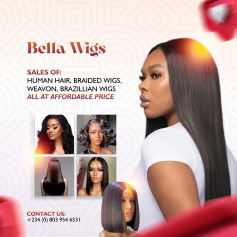 Social media flyer for sales or wigs Hair Business Flyer Design, Make Up Artist Flyer Design, Wig Sale Flyer, Hair Sales Flyer, Wig Sales Flyer Design, Makeup Fliers, Hair Sales Flyer Design, Flayer Designs, Hair Flyer Design