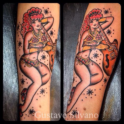 Old school the cramps poison ivy pin-up. Gustavo Silvano tattoos tatuagem Niterói Rio de Janeiro Brasil The Cramps Tattoo, Poison Ivy Tattoo, Ivy Tattoo, Doodle Bear, Up Tattoo, The Cramps, Traditional Tattoo Flash, Traditional Tattoos, Makeup Tattoos