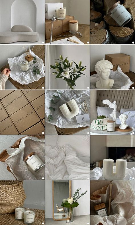 Neutral Candle Aesthetic, Candle Ideas Aesthetic, Neutral Instagram Aesthetic, Candle Store Aesthetic, Candle Brand Aesthetic, Candle Shop Aesthetic, Candles Aesthetic Photography, Candle Instagram Feed, Candle Business Aesthetic