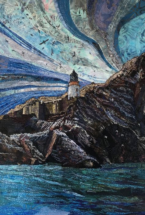 Rachel Wright Textiles, Landscapes Textiles, Water Textiles, Landscape Textiles, Textile Landscapes, Seascape Quilts, Landscape Quilting, Landscape Art Quilts, Landscape Quilt