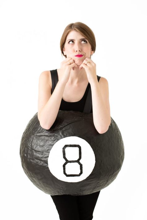 DIY Magic 8 Ball Costume | studiodiy.com Magic 8 Ball Costume, 8 Ball Costume, Beanie Baby Costumes, Halloween Costumes Diy, Ball Costume, Troll Costume, Diy Couples Costumes, Motto Party, Pregnant Halloween Costumes