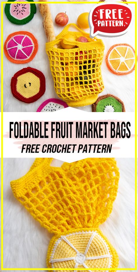 Crocheted Shopping Bag Free Pattern, Foldable Bag Crochet, Crochet Fruit Bag Pattern, Crochet Shopping Bags Free Patterns, Free Market Bag Crochet Pattern, Crochet Reusable Grocery Bags, Crochet Fruit Bag Free Pattern, Produce Bag Crochet Pattern, Foldable Crochet Bag