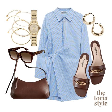 blue, brown & gold 🤩🩵🤎 save this post for future outfit inspo ✨ be sure to follow @thetoriastyle for daily outfits! 🤍 #thursdaystyle #thursdaystylefiles #thursdayoutfit #summeroutfitideas #summerstyleinspo #styleinspiration #styleblogger Brown And Blue Outfit, Blue And Brown Outfit, Thursday Outfit, Semi Formal Outfits, Miami Fashion, Brown Outfit, Future Outfit, Blue Outfit, Formal Outfit