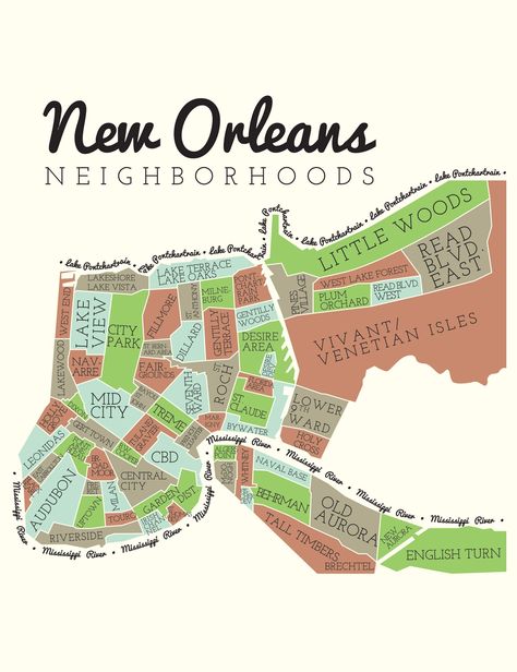 New Orleans Neighborhoods. (this doesn't click through to the map... here is a link to a cute tshirt with the map: http://www.storyvilleapparel.com/new-orleans-neighborhoods-tri-gray.html) New Orleans Vacation, New Orleans Travel, All Things New, Big Easy, New Orleans Louisiana, Crescent City, Down South, The Neighborhood, Oh The Places Youll Go