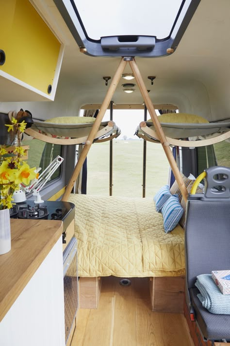 Cosy Open Plan, Quirky Campers, Kids Cot, Open Plan Kitchen Diner, Campervan Hire, Kombi Home, Campervan Life, Build A Camper Van, Van Ideas