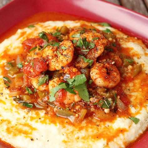 Shrimp And Gouda Grits Recipe, Shrimp And Cheese Grits Recipe, Gouda Grits Recipe, Dinner Grits, Cheddar Grits Recipe, Gouda Cheese Recipes, Cajun Ninja, Gouda Grits, Shrimp And Cheese Grits