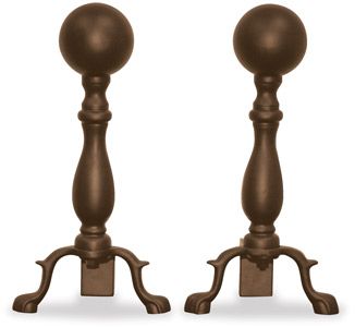 Traditional ball andirons have been updated with a 21st century matte bronze finish to create these great fireplace andirons. Get ready! Winter is on the way. #fireplacemall Fireplace Andirons, Fireplace Grate, Gas Fireplace Logs, Gas Logs, Fireplace Tools, Metal Ball, Fireplace Decor, Black Iron, Fireplace Accessories