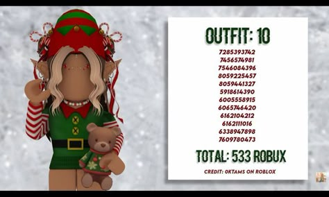 Bloxburg Elf Outfit Codes, Roblox Christmas Outfit Codes, Easy Christmas Drawings, Christmas Elf Outfit, Funny Christmas Outfits, Santa Claus Outfit, Code Roblox, Xmas Outfit, Iphone Wallpaper Cat