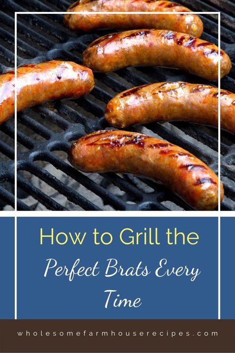 Brats Recipes Grilling, Beer Bratwurst Recipes, Grilled Sausage Recipes, How To Cook Bratwurst, Beer Brats Recipe, Gas Grill Recipes, Brat Sausage, Grilled Bratwurst, Beer Bratwurst