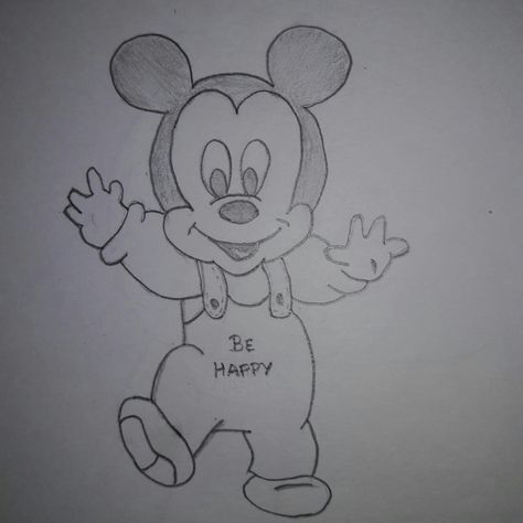 Mickey Mouse Drawing Easy, Mickey Mouse Drawing, Mickey Mouse Sketch, Cute Mickey Mouse, Mouse Drawing, Nature Art Drawings, Easy Drawings Sketches, Drawing Pencil, Book Art Drawings