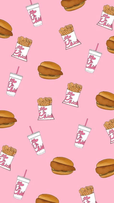 Chickfila Drawing, Cute Pics For Widgets, Chick Fil A Background, Chickfila Wallpaper, I Love Food Wallpaper, Funny Pink Wallpaper, Preppy Patterns Wallpapers, Chick Fil A Wallpaper, Food Phone Wallpaper