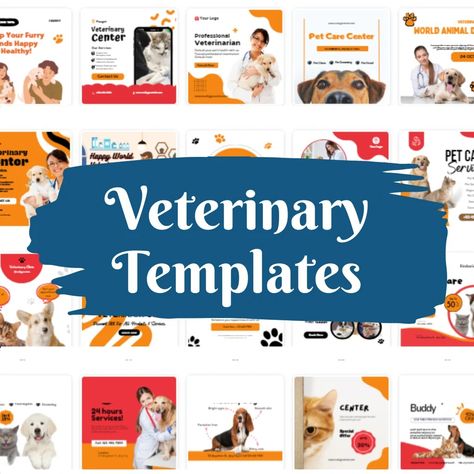 Social Media Posts for Veterinary (Canva Templates) Veterinary Social Media, Clinic Social Media, Vet Clinic, Facebook Templates, Vet Clinics, Website Making, Wordpress Website Design, Veterinary Clinic, Social Media Engagement