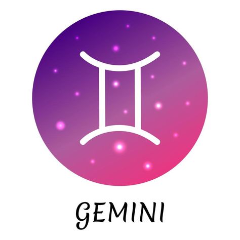 Zodiac sign Gemini isolated. Vector icon. Zodiac symbol with starry gradient design. Astrological element Gemini Zodiac Symbol, Zodiac Signs Colors, Astrological Elements, Gemini Star Sign, Gemini Personality, Gemini Symbol, Gemini Star, Zodiac Sign Gemini, Gemini Zodiac Sign