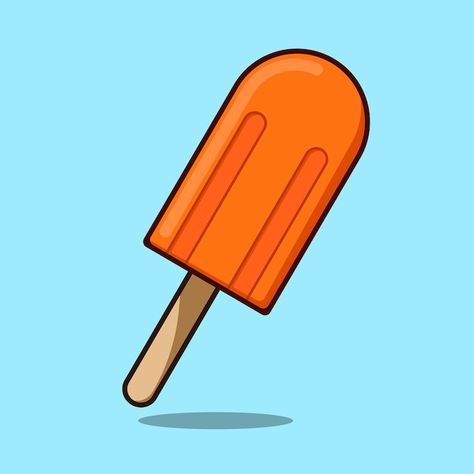 Cold flat orange ice cream illustration ... | Premium Vector #Freepik #vector #sorbet #popsicle #ice-cream-stick #ice-lolly Freepik Illustration, Orange Popsicles, Ice Cream Images, Cream Illustration, Orange Ice Cream, Ice Cream Illustration, Pinterest Design, Ice Cream Stick, Ice Lolly