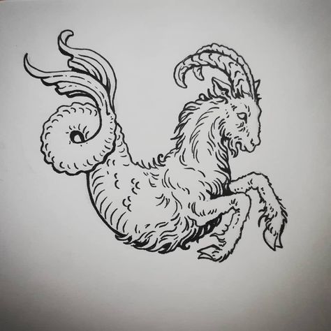 C Tattoos, Capricorn Art, Capricorn Goat, Capricorn Tattoo, Tattoo Style Drawings, Tattoo Art Drawings, Tattoo Flash Art, Drawing Artwork, Artist On Instagram