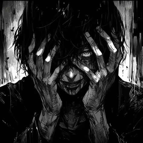 얼굴 드로잉, White Drawing, Japon Illustration, 다크 판타지, Dark Anime Guys, Dark Art Illustrations, Anime Shadow, Anime Monochrome, Creepy Art