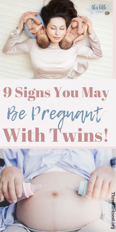 Are you wondering if you could possibly be pregnant with twins? There are a few strong signs that can give you an idea. Click to read Are You Pregnant With Twins? 9 Early Signs You're Pregnant With Twins | This Little Nest #amipregnantwithtwins #twinspregnancysymptoms #twinspregnancy #isitwins #pregnancytips #pregnancy #twinspregnancysigns #twinspregnancysymptoms Signs Of Twin Pregnancy, Twin Pregnancy Symptoms, Twin Belly, Twin Pregnancy Belly, 5 Weeks Pregnant, Twins Announcement, Twin Pregnancy Announcement, Pregnant With Twins, Positive Pregnancy Test