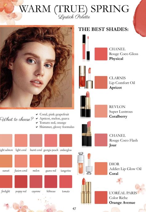 Spring Skin Tone Makeup, Makeup For True Spring, Warm Spring Eyeshadow, True Spring Colour Palette, Makeup For Spring Skin Tone, True Spring Makeup Palette, Warm Spring Lipstick Colors, Spring Light Makeup, Warm Spring Color Palette Makeup