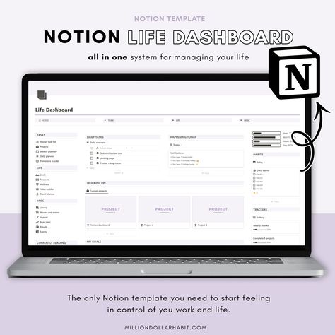 #Notion_Agenda #Life_Dashboard #Creating_Systems #Life_Planner_Notion Life Dashboard, Creating Systems, Notion Ideas, Interactive Dashboard, Daily Planner Printables Free, Notion Dashboard, Birthday Tracker, Kanban Board, Life Management