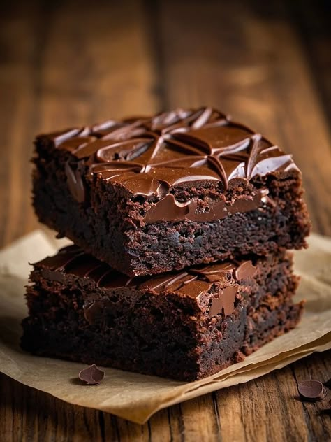 Fudgy Brownie Recipe, Chocolate Fudge Brownies, Chocolate Pastry, Baking Business, Food Therapy, Yummy Comfort Food, Sweet Snacks Recipes, Fudge Brownies, Chocolate Fudge