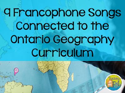 Check out this list of songs and performers with connections to the Ontario Geography or Social Studies curriculum for French Immersion! Grade 7 French Immersion, Grade 6 Social Studies Ontario, List Of Songs, French Ideas, Social Studies Curriculum, French Music, French Songs, Core French, 9 Songs