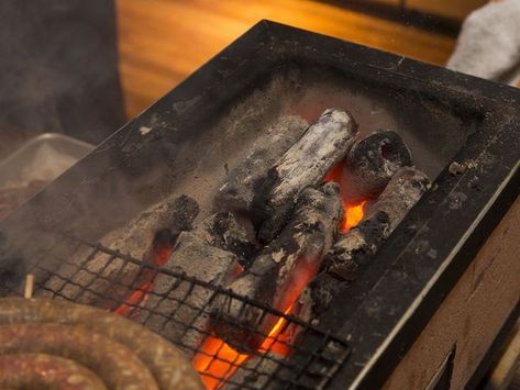 Why we're obsessed with this Japanese grill and binchotan charcoal. Cooking Sausage, Konro Grill, Japanese Grill, Smoked Lamb, Cooking With Charcoal, Sous Vide Steak, Best Charcoal Grill, Lump Charcoal, Lamb Ribs