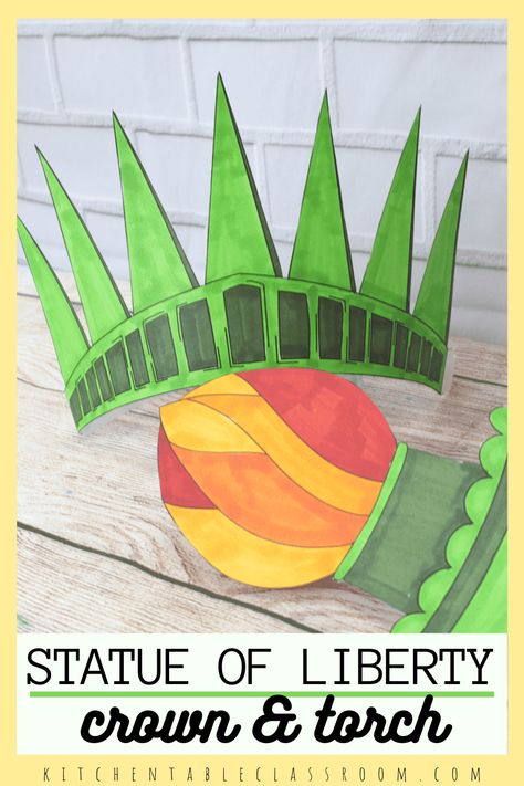 Torches Diy, Statue Of Liberty Crown, Printable Crown, New Year Printables, Crown Printable, American Day, Crown For Kids, Gratitude Journal Prompts, Crown Crafts