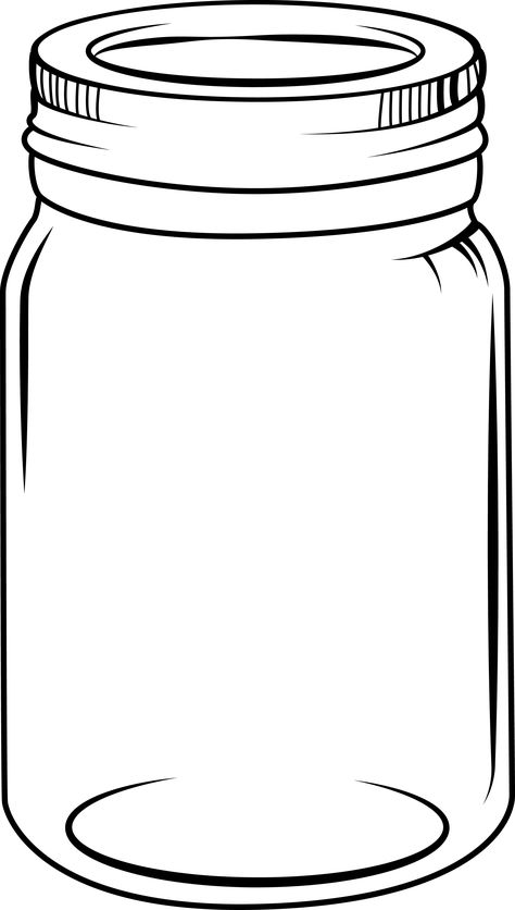 Honey Jar Coloring Page, Mason Jar Coloring Page, Jar Coloring Page, Mason Jar Printables, Mason Jar Clip Art, Jar Drawing, Jar Clipart, Bratz Coloring, Big Jar