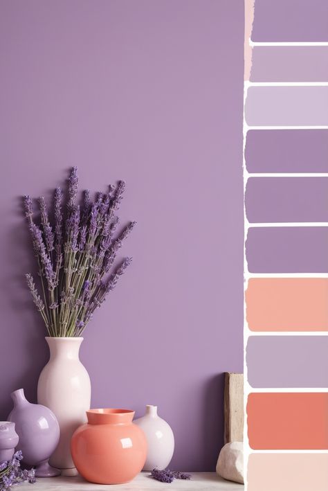 Unlock the secrets to achieving your goals effortlessly with the power of "A" strategy. Discover the game-changing tips inside! #ad     #Colortrend #wallpaint2024  #color2024  #DIYpainting  ##DIYhomedecor  #Fixhome Lavender Color Palette Interior, Colors That Compliment Lavender, Complementary Colors To Lavender, Valspar Paint Colors Purple, Pinkish Purple Color Palette, Cherry Wood Kitchen Cabinets, Coral Room, Lavender Color Palette, Lavender Walls