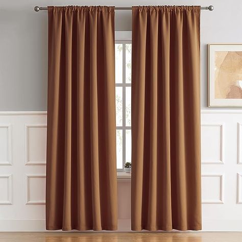 Blackout Curtains Living Room, Boho Fall Decor, Set Room, Brown Curtains, Curtains For Bedroom, Long Curtains, Insulated Curtains, Boho Curtains, House Color