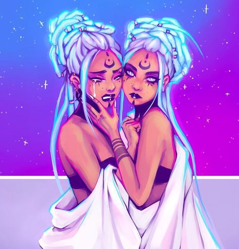 Gemini Art, Dope Cartoon Art, Grunge Art, Arte Inspo, Black Love Art, Witch Art, Zodiac Art, Dope Art, Magic Art