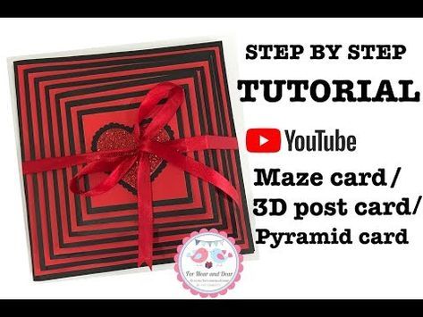 How to make Maze card/ 3D Postcard / Pyramid card/ Best Handmade Cards - YouTube Maze Card, Pyramid Card, Birthday Wishes For Brother, Creative Birthday Cards, Mini Album Tutorial, Scrapbook Tutorial, Mini Scrapbook, Mini Scrapbook Albums, Card Making Tutorials