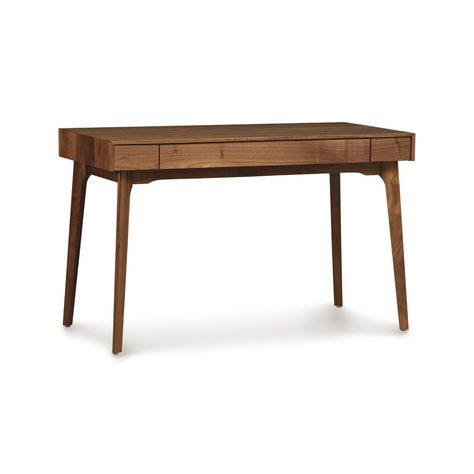 Warwick Natural Walnut Desk | dotandbo.com Desk With Keyboard Tray, Sleek Desk, Walnut Desk, Wood Computer Desk, Woodworking Chair, Woodworking Bed, Table Bistrot, Contemporary Desk, Woodworking For Kids