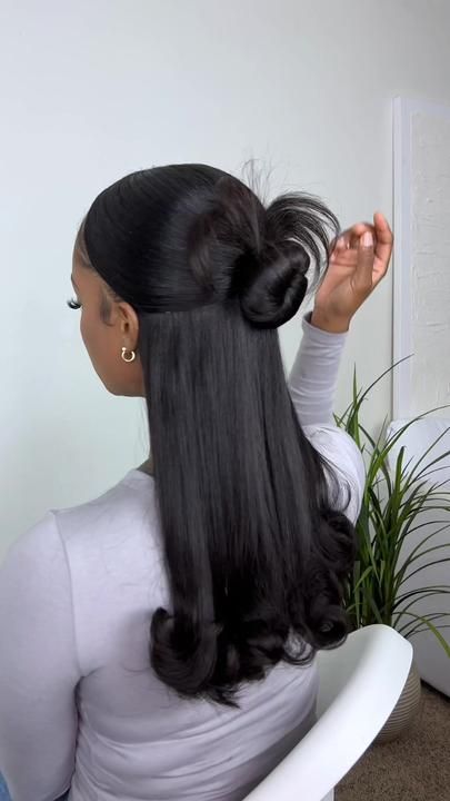 PJWEST on TikTok Long Weaves, Slicked Back Ponytail, Brazilian Weave, Black Hair Extensions, 4c Natural Hair, Slick Back, Hair Ponytail Styles, Ponytail Styles, Black Girls Hairstyles