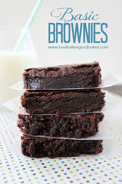 Basic Brownies - You probably have everything you need to make these chocolaty treats! #chocolate #brownies by lovebakesgoodcakes, via Flic... Easy Chocolate Brownies 3 Ingredients, Easy Brownie Recipe Without Chocolate Chips, Milk Chocolate Brownies Recipes, Quick Brownie Recipe 3 Ingredients, Brownies Recipe Homemade No Chocolate Chips, Simple Brownie Recipe 3 Ingredients, Choc Brownie Recipe, Small Batch Chocolate Brownies, Chocolate Brownies Uk Recipe