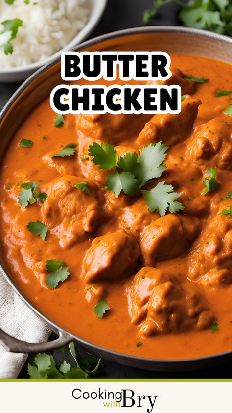 Experience the rich and creamy delight of Butter Chicken. Tender pieces of chicken are cooked in a spiced tomato-based sauce with butter and cream, creating a dish that's velvety and full of flavour. This classic Indian dish is perfect for a comforting meal at home and is sure to become a favourite. Serve with basmati rice or naan bread to complete this delicious and satisfying meal. An easy-to-follow recipe that brings the taste of India to your kitchen. Butter Chicken And Naan, Forbidden Food, Lamb Pasta, Butter Chicken Sauce, Recipes With Naan Bread, Indian Butter Chicken, Chicken Tender, Butter Chicken Recipe, Salad Sauce