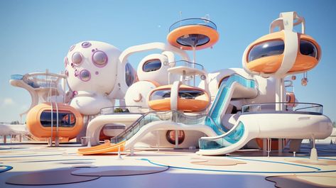 I will design a futuristic kids playground Playground Kids, Kids Playground, Service Design, Design