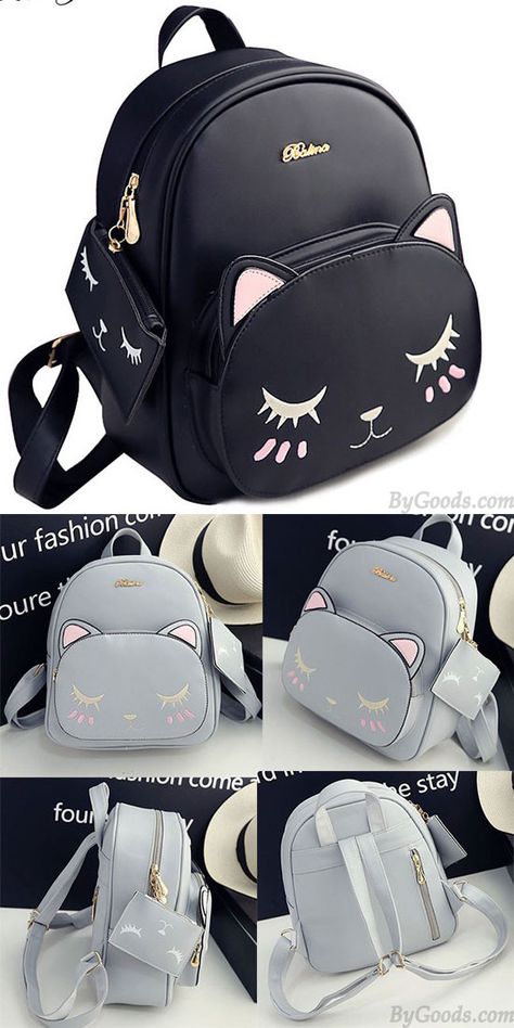 Monkey Bags Backpacks, Monkey Bags, Monkey Bag, Lace Backpack, College Backpacks, Cartoon Kitten, Cute Mini Backpacks, Stylish School Bags, Kitty Cartoon