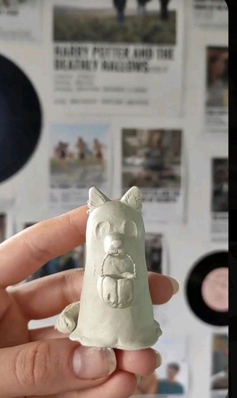 Air Dry Clay Art Projects, Air Dry Clay Art, Dry Clay Art, Clay Ghost, Dog Diy, Clay Moulding, Halloween Clay, Pottery Houses, Air Dry Clay Projects