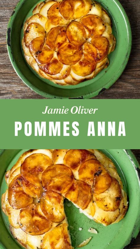 Jamie Oliver Pommes Anna Pommes Anna Recipe, Pommes Anna, Layered Potato, Russet Potatoes, Sliced Potatoes, 4 People, Jamie Oliver, 60 Minutes, Gluten Free Vegetarian