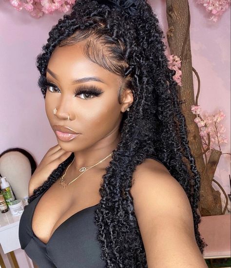 Butterfly Locs Dark Skin, Blk Hairstyles, Locs Soft, Soft Locs, Butterfly Locs, Faux Locs Hairstyles, Hair Scarf Styles, Skin Colour, Black Hair Care