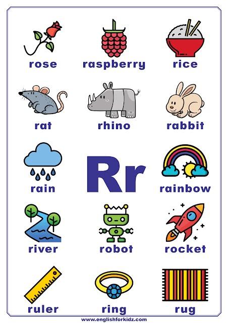 English alphabet poster to learn letter R Alphabet Words Worksheet, Words With Letter A, R Letter Words, English Alphabet For Kids, R B Concert Outfit, Concert Outfit Inspiration, Preschool Alphabet Letters, R Alphabet, Alphabet R