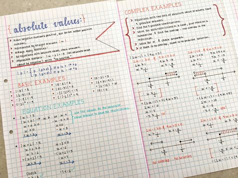 I've got a crazy important AP math test on Friday - I spent most of me weekend studying for it and making study notes and absolute values. Hella Studious, Notes Math, Geometry Notes, Studying Inspiration, Basic Algebra, Studying Tips, Note Ideas, Study Vibes, Handwriting Analysis