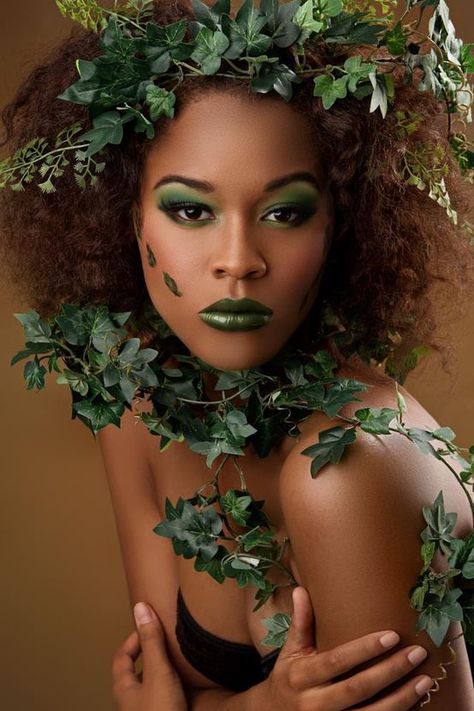 //////////////////// Plant Goddess Costume, Green Goddess Makeup, Mother Nature Costume Makeup, Mother Nature Makeup, Jungle Costume, Poison Ivy Makeup, Circus Hair, Mother Nature Costume, Flower Costume