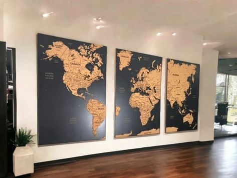 World Map Wall Art Cork Push Pin Map, Oak Wood or Cork Board Wooden Travel Map Wall Decor, 3 Panel Wall Art, Wall Map 5th Anniversary Gift - Etsy World Map Outline, 3 Panel Wall Art, Push Pin Map, Map Wall Decor, World Map Wall Art, Flag Wall, Travel Map, Pin Map, Ral Colours