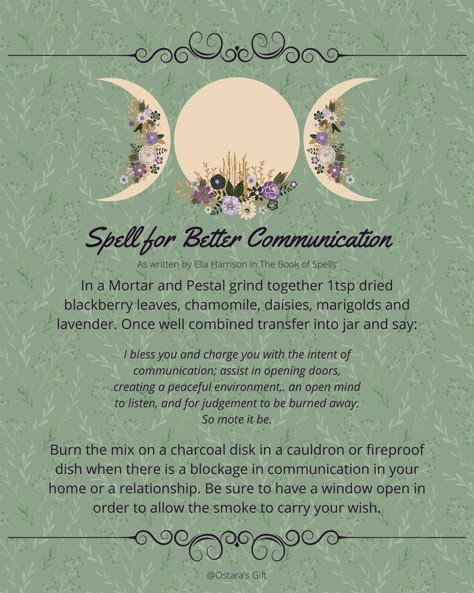 Spells To Resolve Conflict, Spell For Communication, Herbs For Communication Spells, Types Of Spells, The Book Of Spells, Witchcraft Practice, Witches Jar, Manifestation Prayer, Spiritual Tips